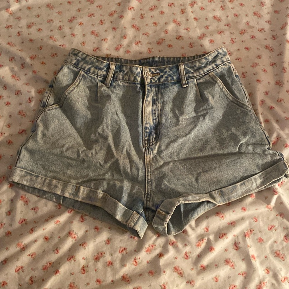 High Rise Denim Shorts Large